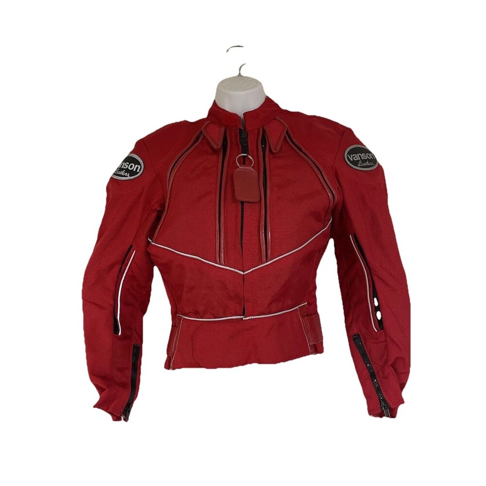 Vanson Nylon Cordura Motorcycle Jacket Red Size: XS- Excellent Condition, Used